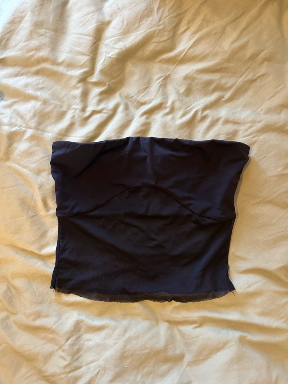 Tiger Mist Black Strapless Tube Crop Top